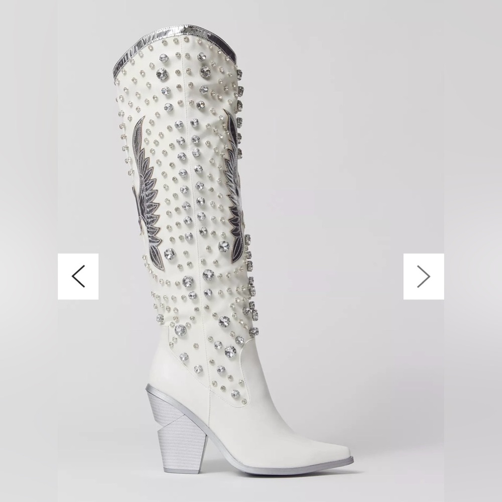 Azalea Wang Upbeat Rhinestone Cowboy Boot, Sz 8 NWT - Picture 4 of 16